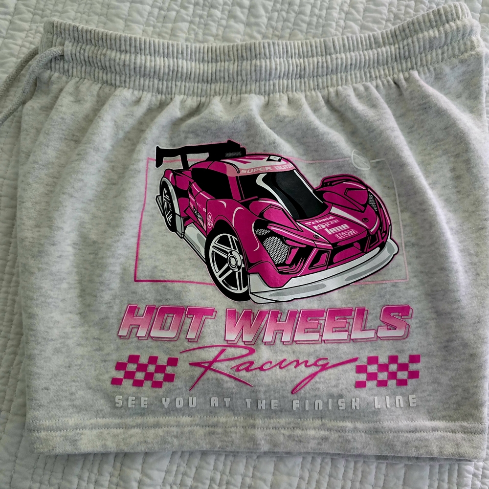 Mattel Hot Wheels Racing Gray and Pink Women's Shorts